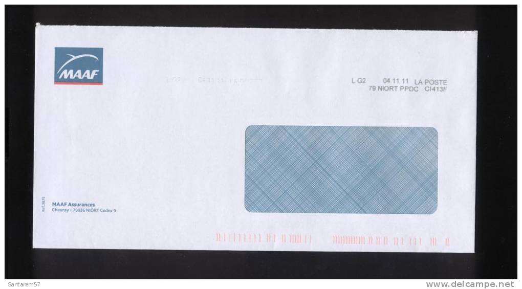Enveloppe Envelope MAAF Assurances 79 NIORT 04/11/2011FRANCE - Brieven En Documenten