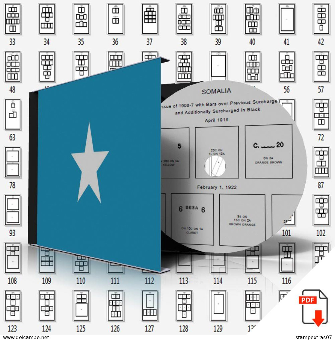 SOMALIA STAMP ALBUM PAGES 1894-1999 (201 Pages) - Engels