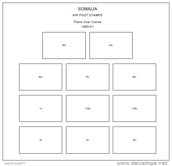 SOMALIA STAMP ALBUM PAGES 1894-1999 (201 pages)