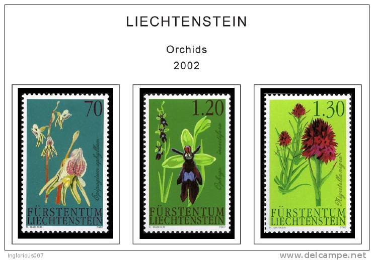 LIECHTENSTEIN STAMP ALBUM PAGES 1912-2011 (172 color illustrated pages)