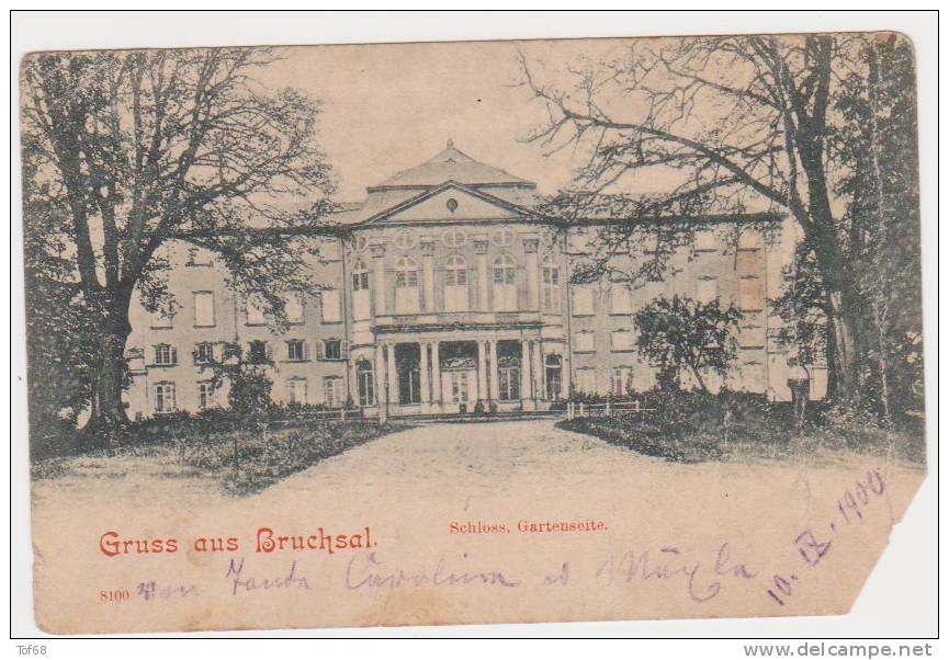 Gruss Aus Bruchsal 1900 Schloss Gartenseite - Bruchsal