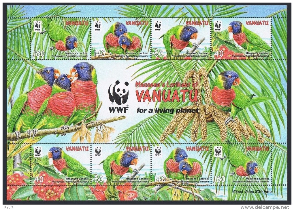 VANUATU - 2011- Perroquets Du Vanuatu // Feuillet NEUF *** WWF  (MNH SHEET) - Vanuatu (1980-...)