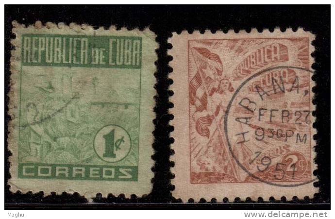 Cuba Used 1948, Tocacco Plants, Havana Industry - Oblitérés