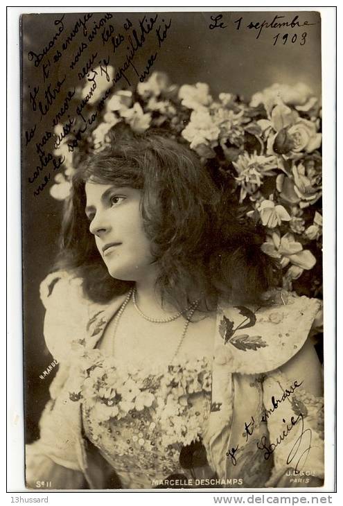 Carte Postale Ancienne Artiste Marcelle Deschamps - Photographie Manuel - Artisti