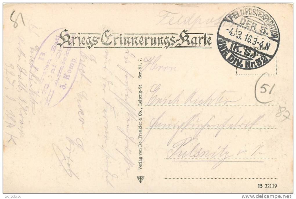 51 BAZANCOURT CARTE ALLEMANDE 1916 - Bazancourt