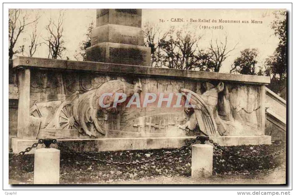 CPA Caen Bas Relief Monument Aux Morts Militaria - Caen