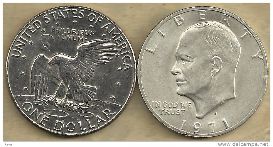 USA UNITED STATES 1 DOLLAR EAGLE FRONT EISENHOWER HEAD BACK 1971 PROOF KM? READ DESCRIPTION CAREFULLY !!! - 1971-1978: Eisenhower