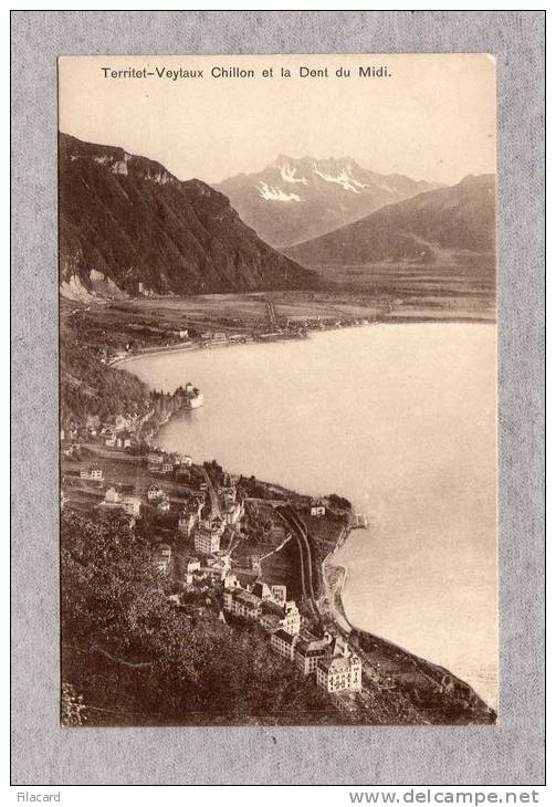 22055    Svizzera,    Territet-Veytaux,  Chillon  Et  La  Dent  Du  Midi,  VGSB  1921 - Veytaux