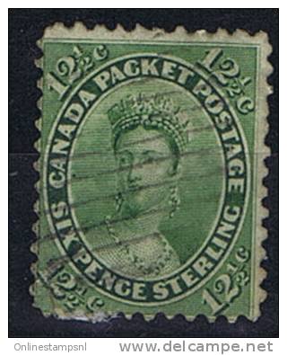 Canada: 1859 Michel 14, Used, Left Bottom Corner: Some Paper At Reverse - Oblitérés