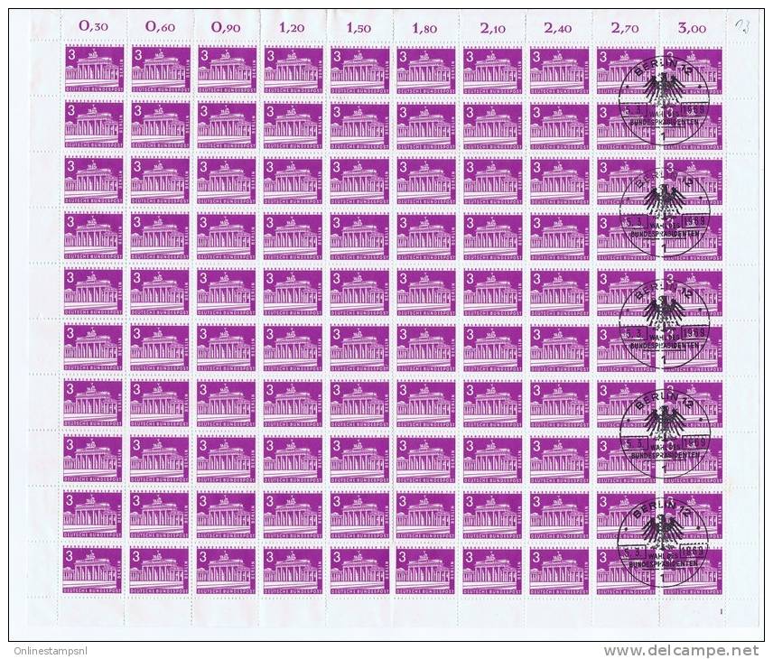 Berlin: Complete Sheet 1963 M 231, Partly Cancelled  Wahl Des Bundespräsidenten 1969, No Gumm - Ungebraucht