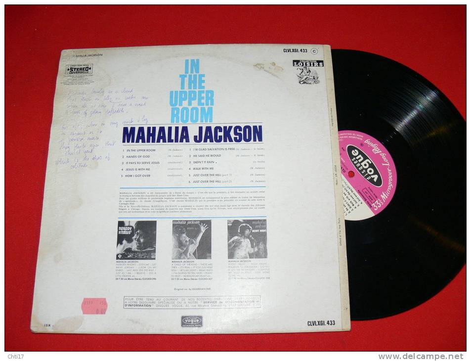 MAHALIA JACKSON  IN THE UPPER ROOM  EDIT   VOGUE - Chants Gospels Et Religieux