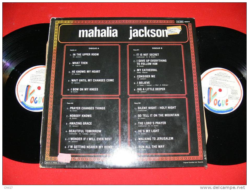 MAHALIA JACKSON  IN THE UPPER ROOM DOUBLE DISQUE D OR   EDIT   VOGUE - Canti Gospel E Religiosi