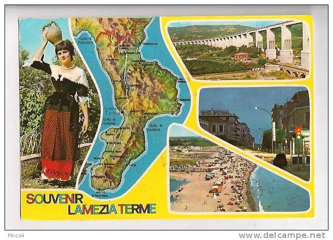 LAMEZIA TERME VEDUTINE CARTOLINA FORMATO GRANDE VIAGGIATA BELLA AFFRANCATURA - Lamezia Terme