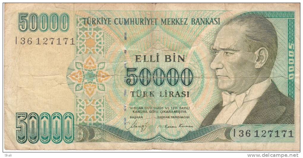 BILLET TURKIYE CUMHURIYET MERKEZ BANKASI ELLI BIN 50000 - Turkije