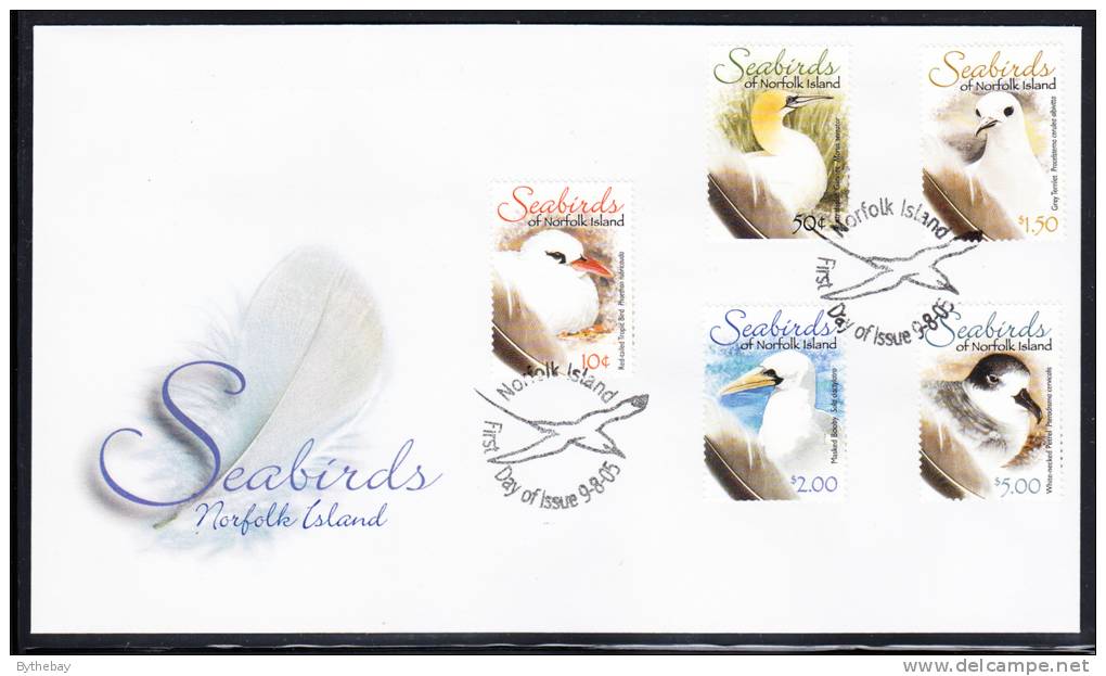 Norfolk Island Scott #853-857 FDC Set Of 5 Tropicbird, Gannet, Ternlet, Booby, Petrel - Seabirds - Norfolk Island