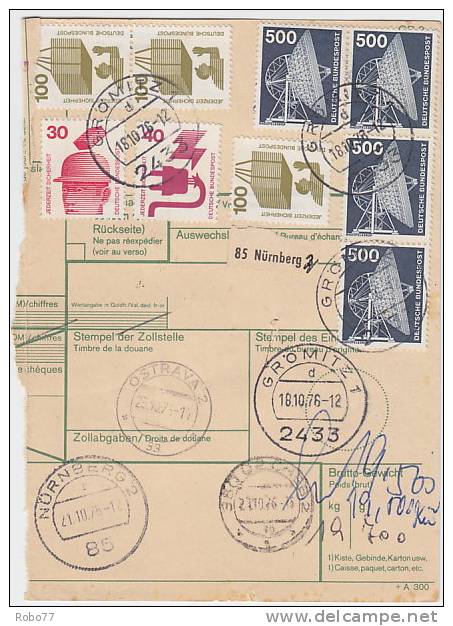 1976 Czechoslovakia. Postage Due. Gromitz, Nurnberg, Cheb, Ostrava, Kravare U Hlucina. (B05003) - Timbres-taxe
