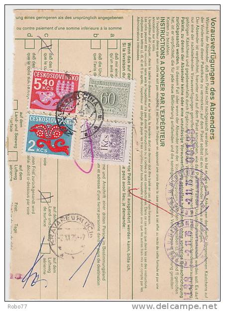 1976 Czechoslovakia. Postage Due. Gromitz, Nurnberg, Cheb, Ostrava, Kravare U Hlucina. (B05003) - Postage Due