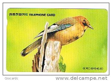 COREA DEL SUD (SOUTH KOREA)  - KOREA TELECOM (AUTELCA)  - 1996 BIRDS: JAY - USED  -  RIF. 1849 - Songbirds & Tree Dwellers