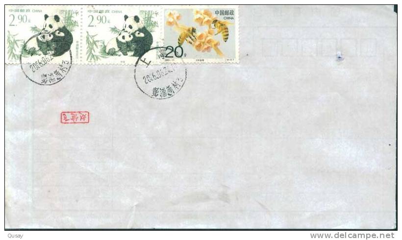 China Domestic Parcel -bill , Insect Honeybee Panda WWF - Honeybees