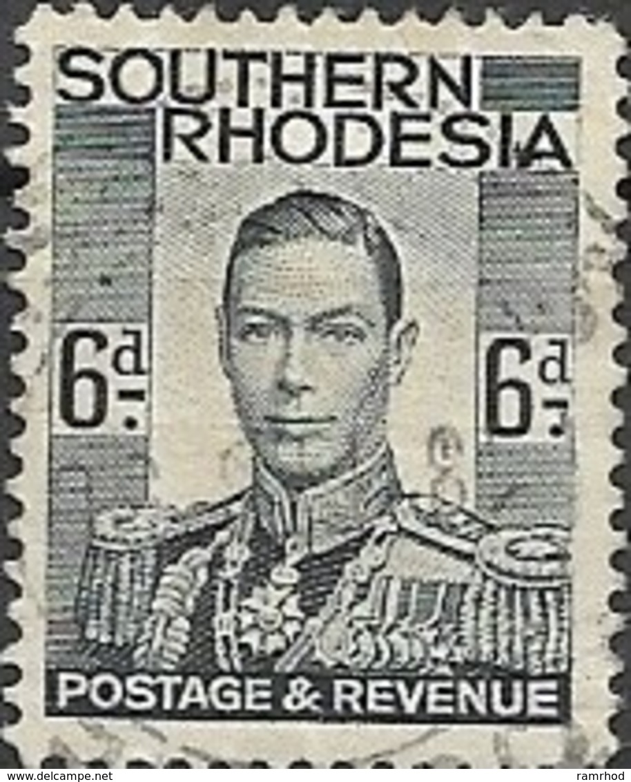 SOUTHERN RHODESIA 1937 King George VI 6d. Black FU - Rhodésie Du Sud (...-1964)