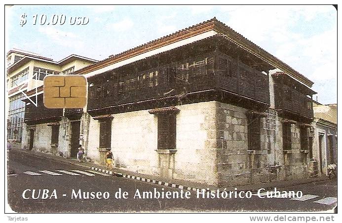 Nº 072 TARJETA DE CUBA DE EL MUSEO DE AMBIENTE HISTORICO  (rozada) - Cuba