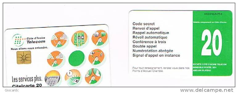 COSTA D'AVORIO  (IVORY COAST)  - COTE D'IVOIRE TELECOM (CHIP) - TELECOM'S SERVICES   - USED  -   RIF.520 - Côte D'Ivoire