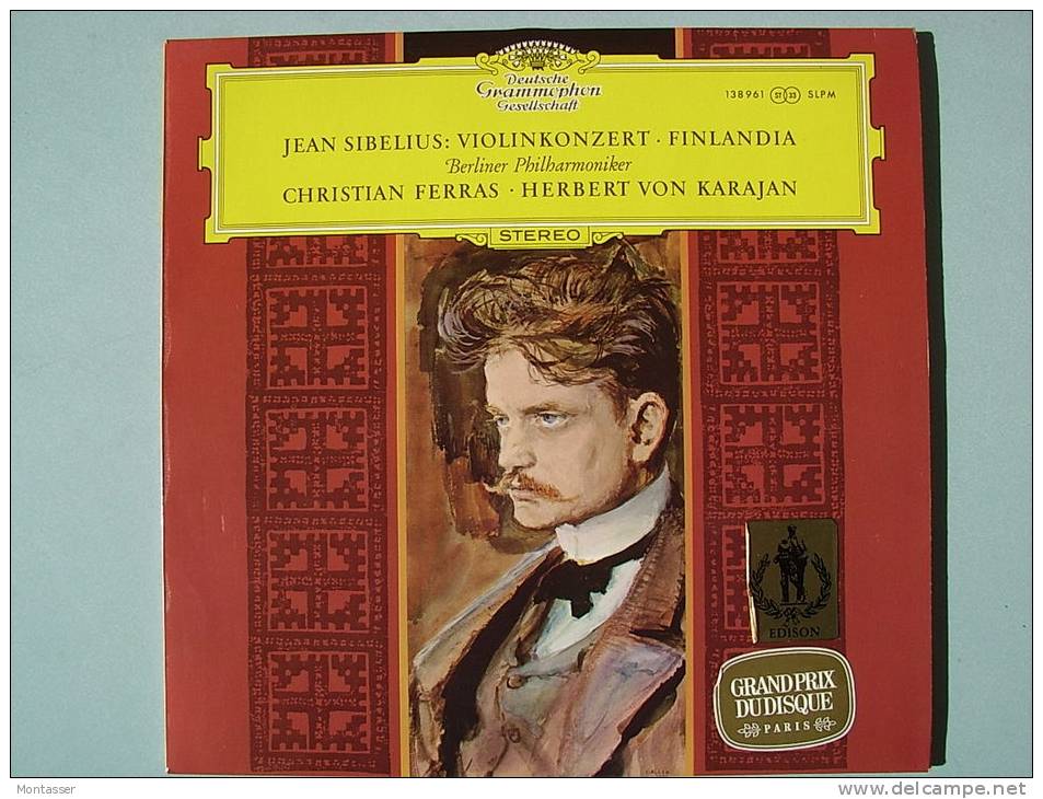 SIBELIUS J. "Violinkonzet - Finlandia". H. VON KARAJAN. Ed. DEUTSCHE GRAMOPOHON. - Classique