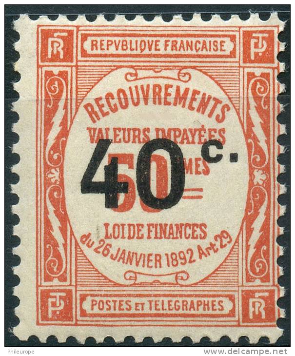 France Taxe (1917) N 50 ** (Luxe) - 1859-1959 Neufs