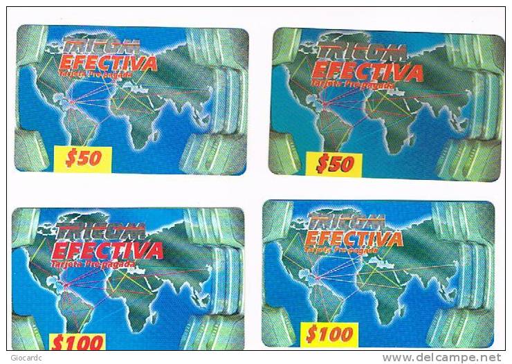 REPUBBLICA DOMINICANA - TRICOM (REMOTE)   - EFECTIVA: LOT OF 4 DIFFERENT   - USED    RIF. 1045 - Dominicana