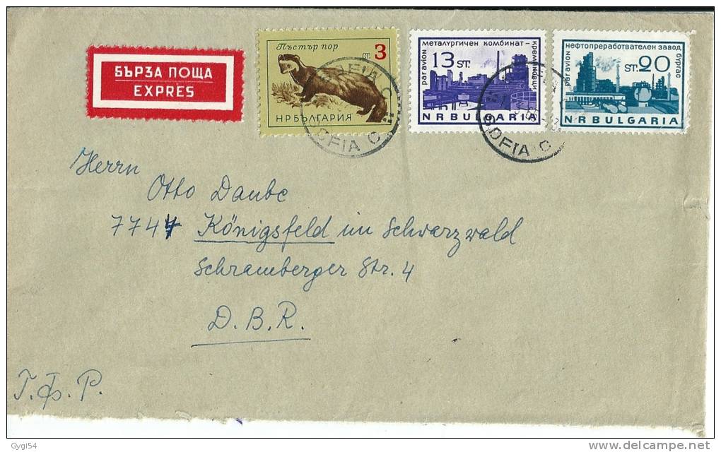 BULGARIE LETTRE    Express  VERS L´ALLEMAGNE - Express Stamps