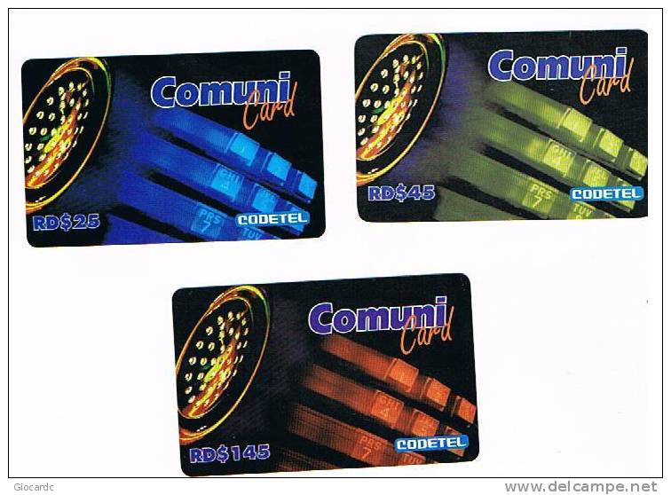 REPUBBLICA DOMINICANA - CODETEL ( REMOTE)   - PHONE BOOTH: LOT OF 3 DIFFERENT   - USED  -  RIF. 1047 - Dominicana