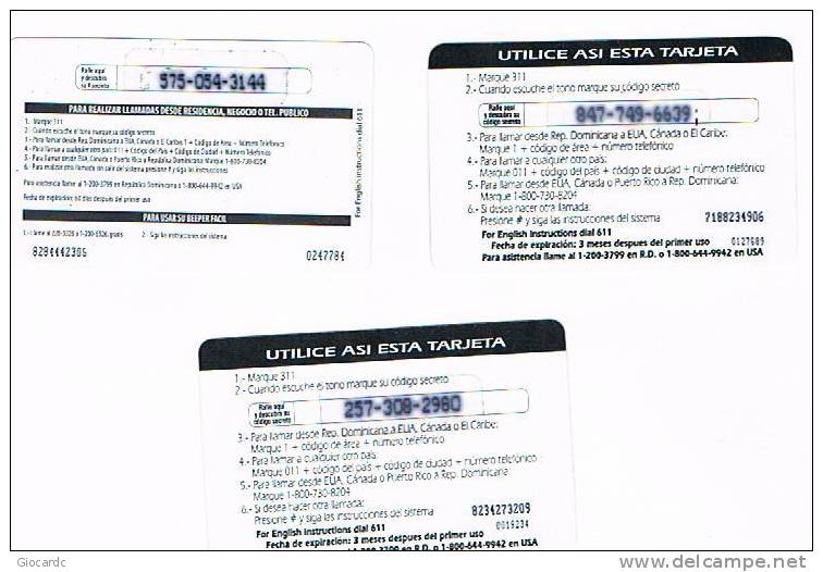 REPUBBLICA DOMINICANA - CODETEL ( REMOTE)   - PHONE BOOTH: LOT OF 3 DIFFERENT   - USED  -  RIF. 1047 - Dominik. Republik