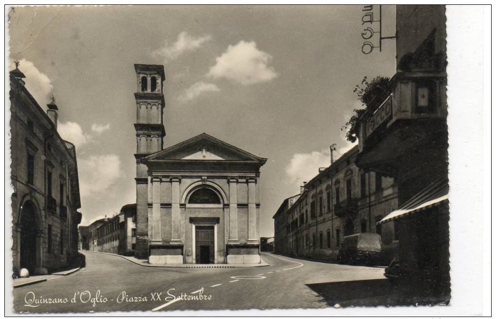 QUINZANO D'OGLIO - PIAZZA XX SETTEMBRE - CHIESA - VG 1970 ( BRESCIA ) - Altri & Non Classificati