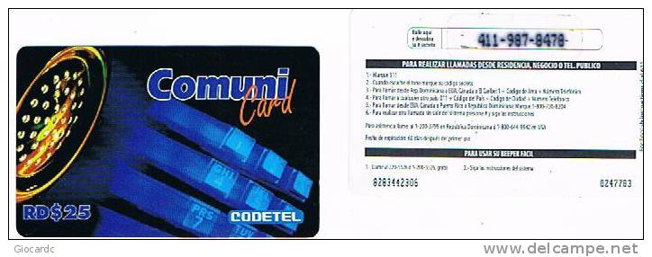 REPUBBLICA DOMINICANA - CODETEL ( REMOTE)   - PHONE BOOTH RD$ 25   - USED  -  RIF. 1054 - Dominicana