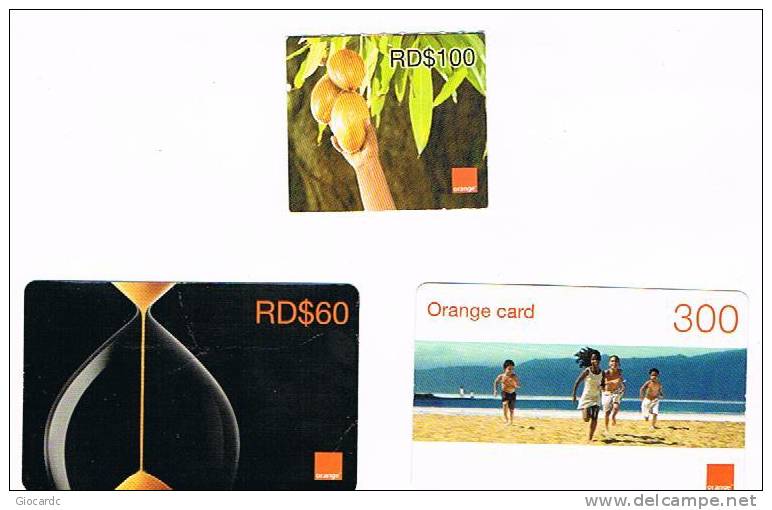 REPUBBLICA DOMINICANA - ORANGE ( GSM RECHARGE)   -  LOT OF 3 OF DIFFERENT - USED  -  RIF. 1048 - Dominicaanse Republiek