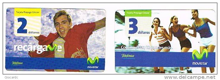 ECUADOR - TELEFONICA MOVISTAR (GSM RECHARGE)   -  RECARGAME: LOT OF 2 DIFFERENT   - USED   -  RIF. 537 - Ecuador