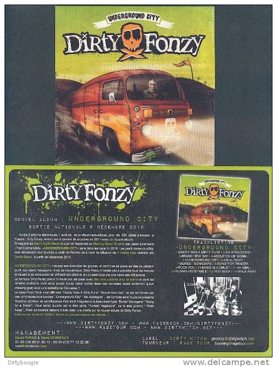 DIRTY FONZY - Underground City - CD - PUNK ROCK - Avec DOSSIER DE PRESSE - PROMO - Punk