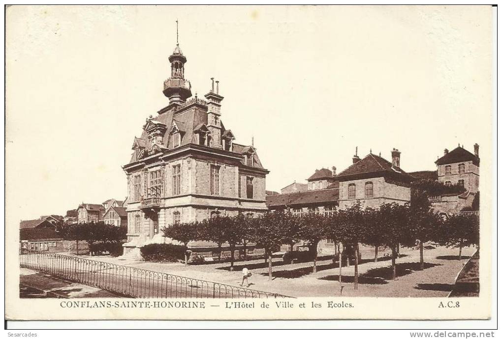 CONFLANS-SAINTE-HONORINE - L'HÔTEL DE VILLE ET LES ÉCOLES - 2 SCANS - Conflans Saint Honorine