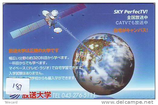 Télécarte Japon ESPACE (181)  GLOBE * SATELLITE * TERRESTRE * MAPPEMONDE * Telefonkarte Phonecard JAPAN *Erdkugel Globus - Spazio