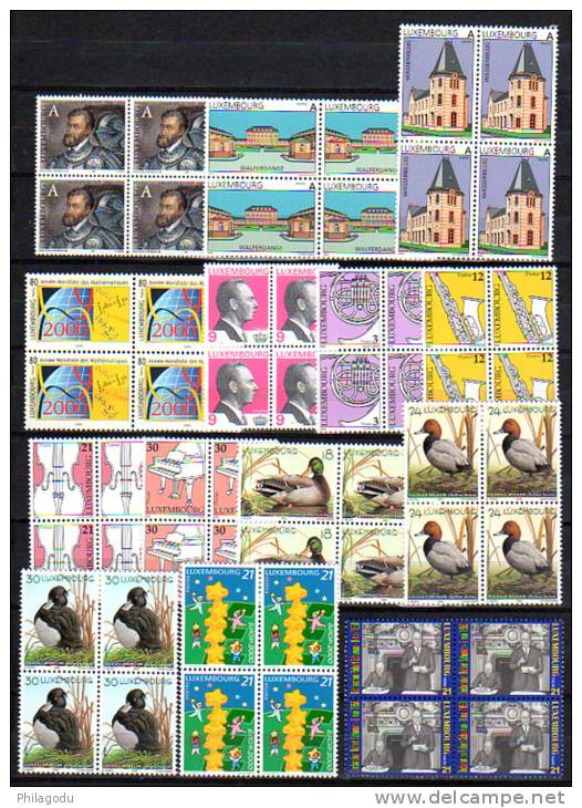 2000 Quasi Complète En Blocs De 4, 1444 / 1473** Cote 255 € Facial 3100 - Unused Stamps