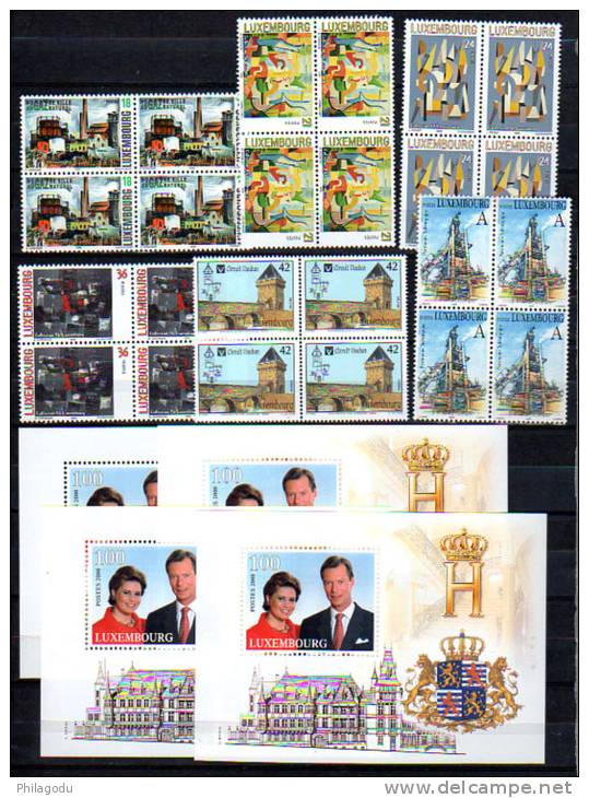 2000 Quasi Complète En Blocs De 4, 1444 / 1473** Cote 255 € Facial 3100 - Unused Stamps