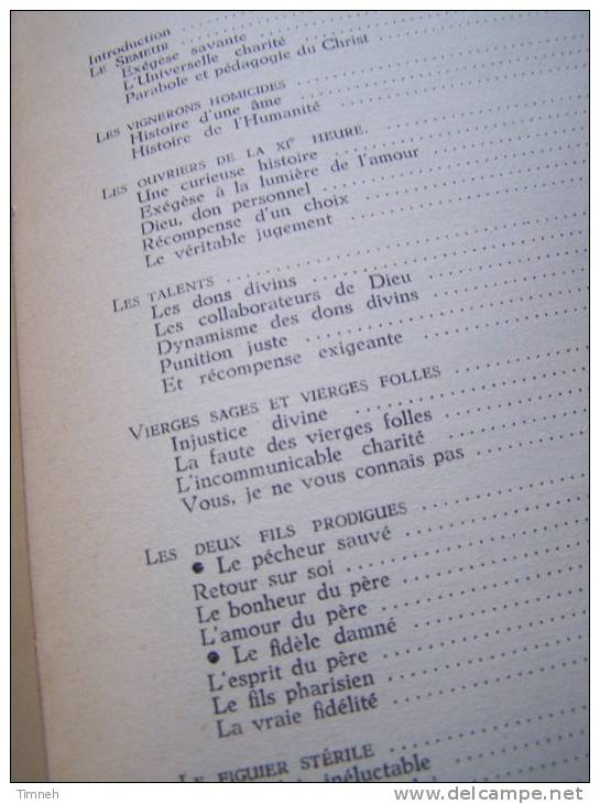 LES PARABOLES CONTRE LA LOI - ROBERT JAVELET - 1962 EDITIONS SAINT PAUL - - Religión