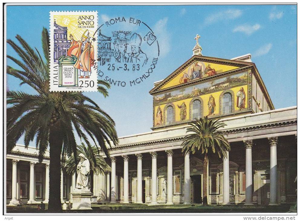 Carte-Maximum ITALIE N° Yvert 1562 (ROME - Basilique St Paul) Obl Sp Ill 1er Jour 1983 - Cartes-Maximum (CM)