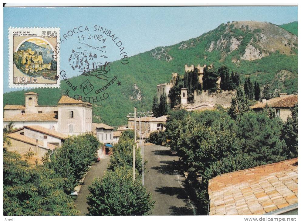 Carte-Maximum ITALIE N° Yvert 1603 (Château De ROCCA SINIBALDA) Obl Sp Ill 1er Jour 1984 - Cartes-Maximum (CM)