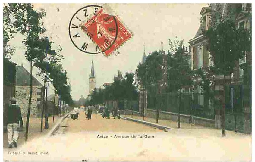 CPA- AVIZE -Avenue De La Gare ,colorée   (voir Dos)   X797 - Other & Unclassified