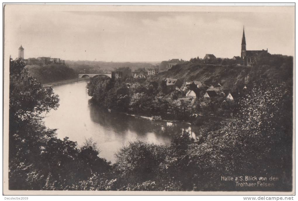 B38847 Halle Saale, Blick Von Den Trothaer Felsen, Kirche Used Perfect  Shape - Halle (Saale)