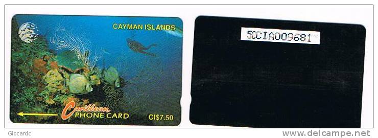 CAYMAN ISLANDS - GPT - VITA MARINA  (SEA LIFE)    CODE 5CCIA - USATA°  (USED)  -  RIF. 1032 - Peces