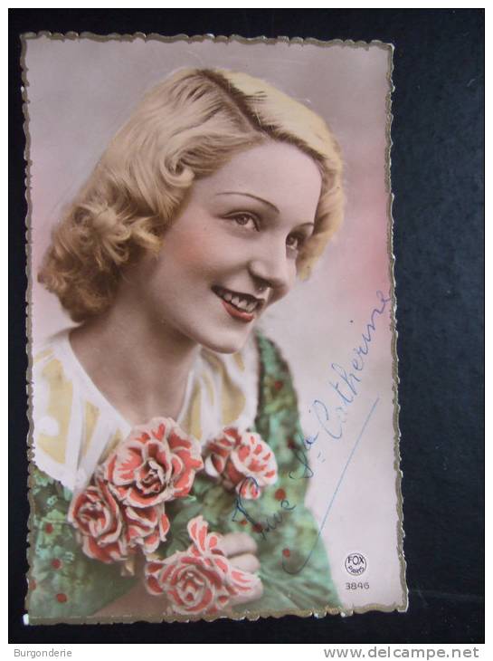 BELLE FEMME BLONDE DES ANNEES 50 / CARTE PHOTO / FOX N°3846 /1948 - Donne