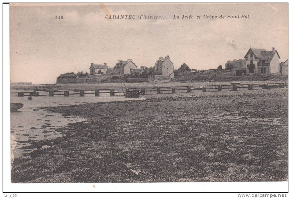 1910.    CARANTEC     -    La Jetée Et Grève De Saint-Pol - Carantec