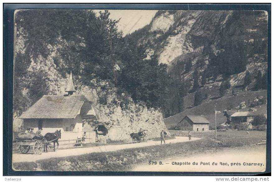 Chapelle Du Pont Du Roc, Près Charmey, Animée, Chevaux, - Charmey